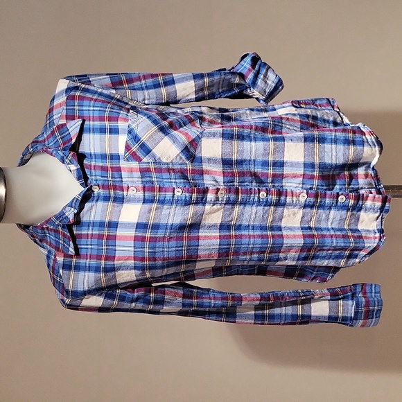 JOE BOXER plaid small botton front red blue white - Picture 1 of 11